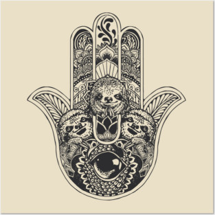 Hamsa Hand Sloth Posters and Art