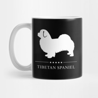 Tibetan Spaniel Dog White Silhouette Mug