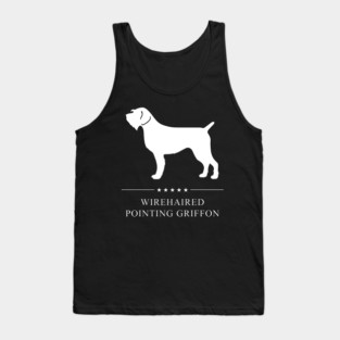 Wirehaired Pointing Griffon Dog White Silhouette Tank Top