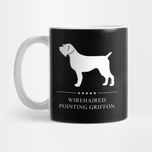 Wirehaired Pointing Griffon Dog White Silhouette Mug