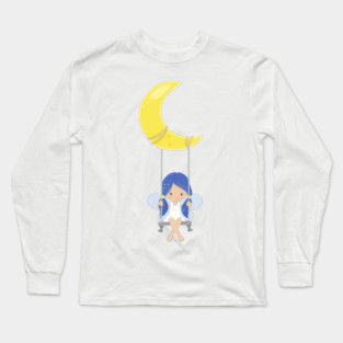 Stardust Fairy, Cute Fairy, Fairy On A Swing, Moon Long Sleeve T-Shirt