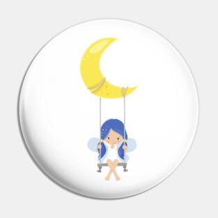 Stardust Fairy, Cute Fairy, Fairy On A Swing, Moon Pin