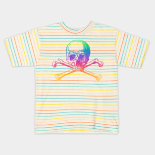 Rainbow skull and crossbones Kids T-Shirt