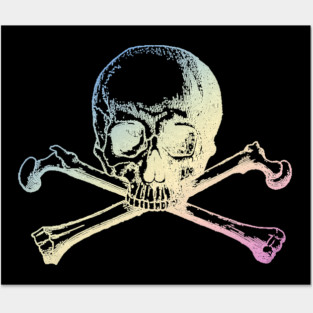 Pastel skull and crossbones Posters and Art
