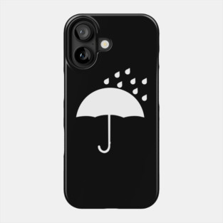 Umbrella and raindrops minimal design Phone Case