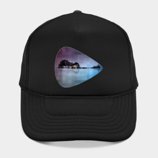 Guitar Pick Lake Reflections Music Lover Hat