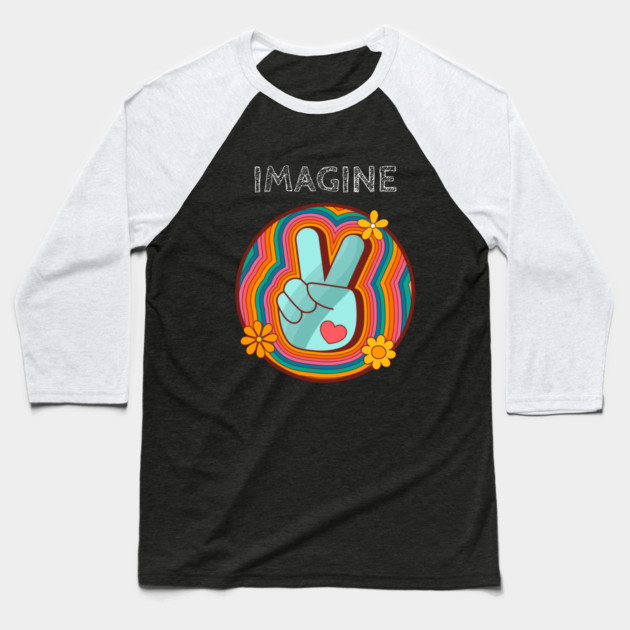 Can You Imagine Peace? Baseball T-Shirt by MCALTees