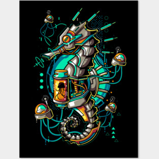Machine Seahorse Posters and Art