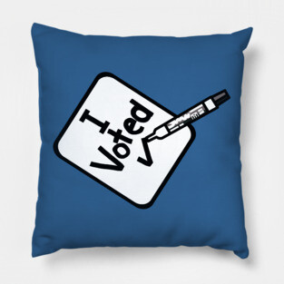 I Voted Sign with Marker Pen Pillow