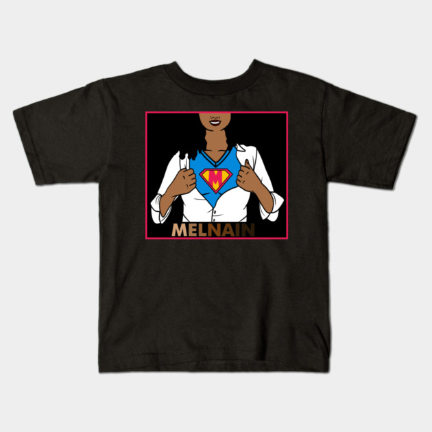 Afro African Woman, Melanin Superhero Kids T-Shirt by logiamerch