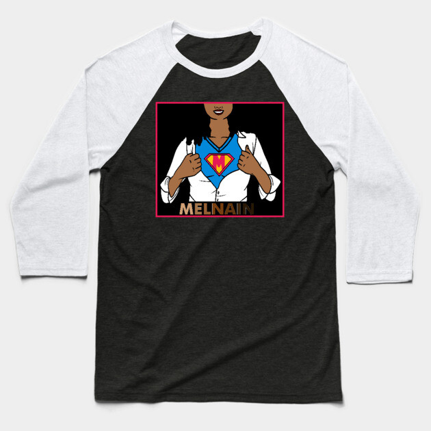 Afro African Woman, Melanin Superhero Baseball T-Shirt by logiamerch