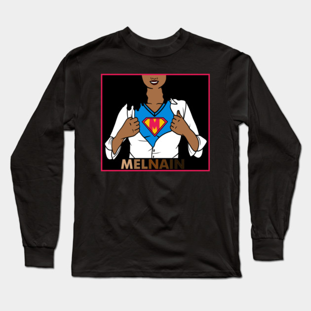 Afro African Woman, Melanin Superhero Long Sleeve T-Shirt by logiamerch