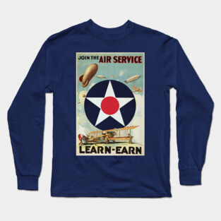 WW2 Vintage Air Force Poster Long Sleeve T-Shirt