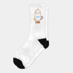 Milk Gang Funny Meme Socks