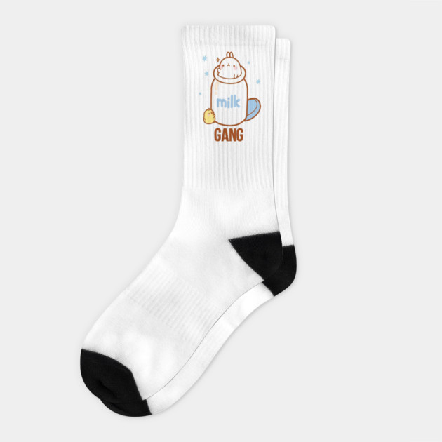 Milk Gang Funny Meme Socks by DrollDrifter