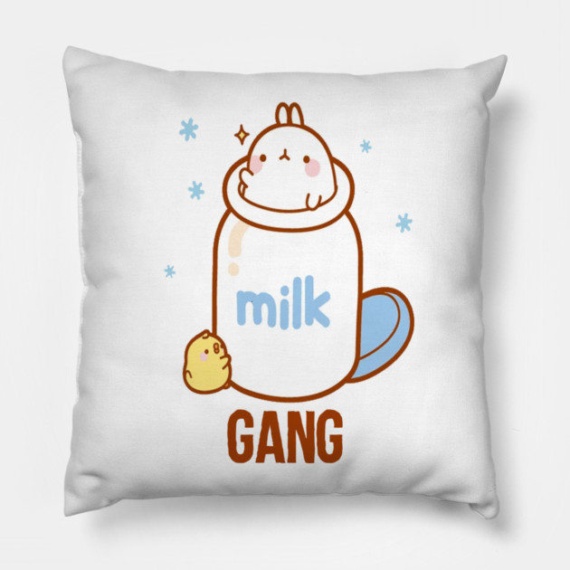 Milk Gang Funny Meme Pillow by DrollDrifter
