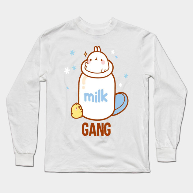Milk Gang Funny Meme Long Sleeve T-Shirt by DrollDrifter