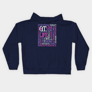 OT Occupational Therapy Occupational Therapist Gift Pink Purple Kids Hoodie