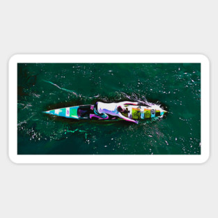 Prone paddleboarder Sticker