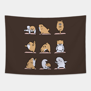 Pomeranian Yoga Tapestry