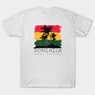 Dominica National Colors with Palm Silhouette T-Shirt
