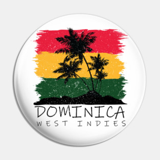 Dominica National Colors with Palm Silhouette Pin