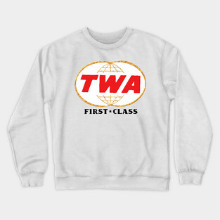 Vintage Metallic style TWA logo First Class Crewneck Sweatshirt