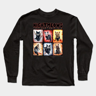 Nightmeows - Contemporary Horror Cats Long Sleeve T-Shirt