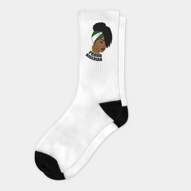 Nigeria Flag, Proud Nigerian Woman, African Socks by logiamerch