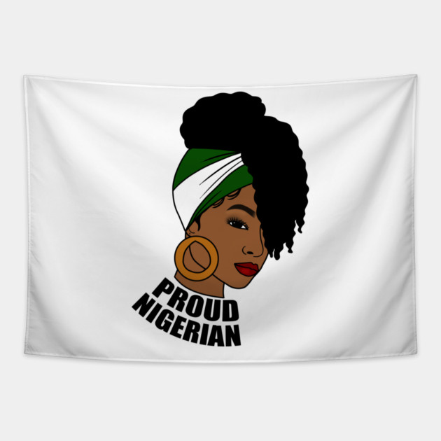 Nigeria Flag, Proud Nigerian Woman, African Tapestry by logiamerch