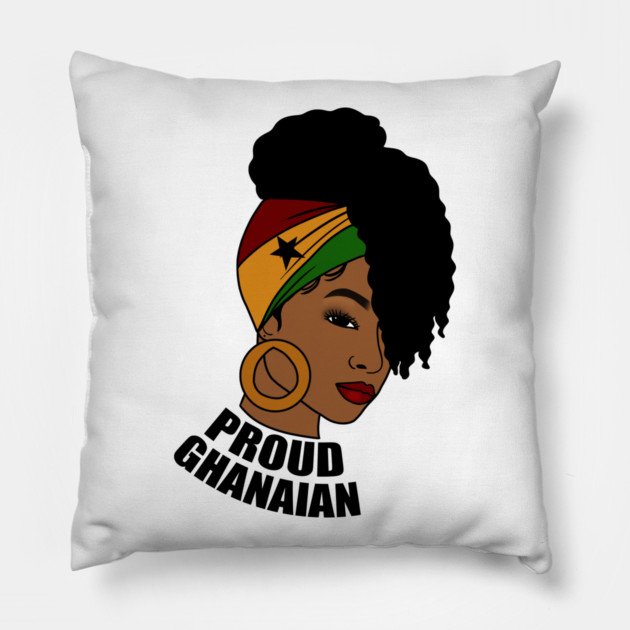Ghana Flag, Proud Ghanaian Woman, Love Ghana, West Africa Pillow by logiamerch