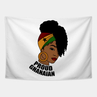 Ghana Flag, Proud Ghanaian Woman, Love Ghana, West Africa Tapestry