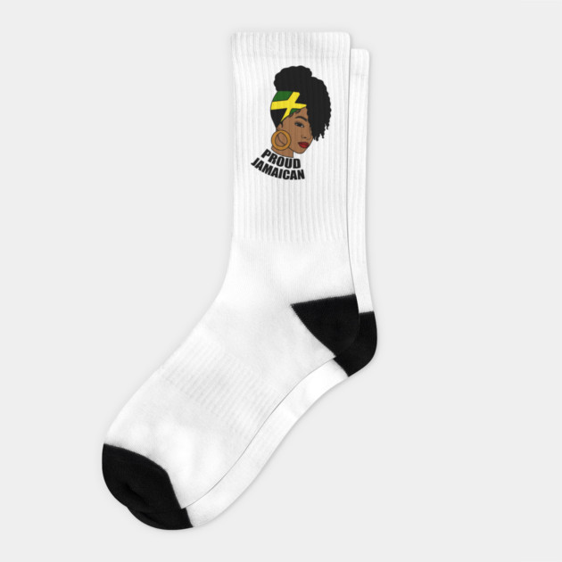Jamaica Flag, Proud Jamaican Woman, Jamaica Flag, Afro Rasta Socks by logiamerch