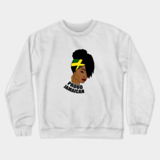 Jamaica Flag, Proud Jamaican Woman, Jamaica Flag, Afro Rasta Crewneck Sweatshirt