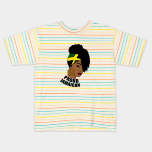 Jamaica Flag, Proud Jamaican Woman, Jamaica Flag, Afro Rasta Kids T-Shirt