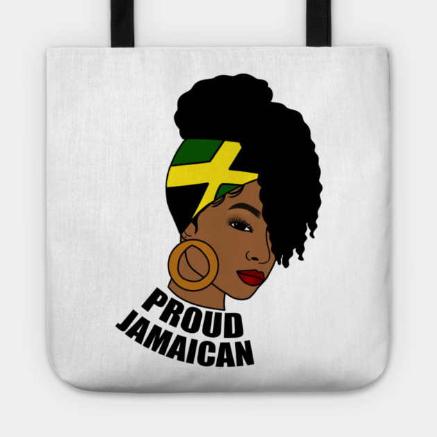 Jamaica Flag, Proud Jamaican Woman, Jamaica Flag, Afro Rasta Tote by logiamerch