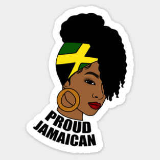 Jamaica Flag, Proud Jamaican Woman, Jamaica Flag, Afro Rasta Sticker