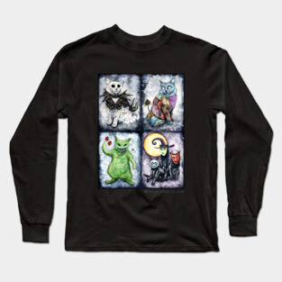 Nightmeow Before Hiss-tmas Halloween Cat Long Sleeve T-Shirt