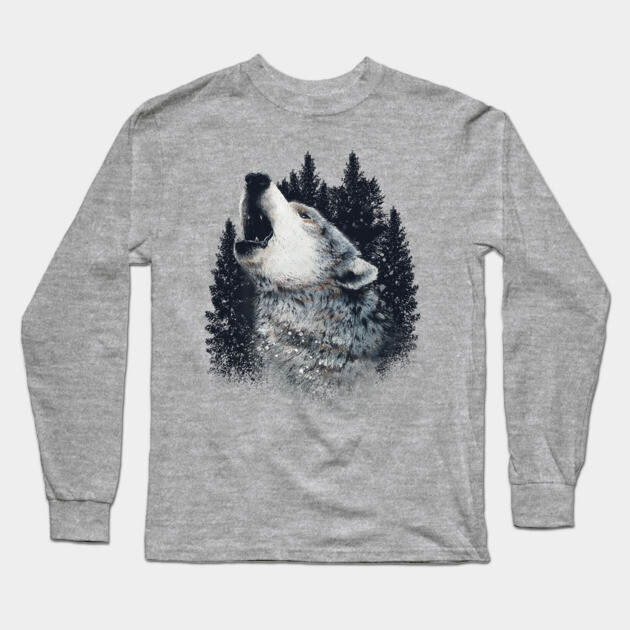 wolf Long Sleeve T-Shirt by Chack Loon