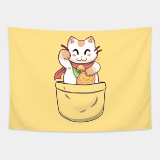 Pocket Lucky Cat Tapestry