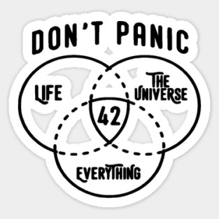 42 is the Answer Hitchhiker's Guide to the Galaxy Bright Sticker