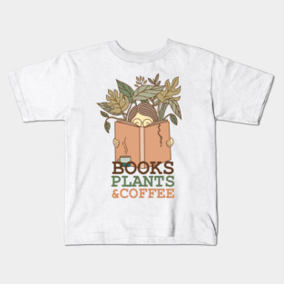 Books Plants and Coffee Kids T-Shirt
