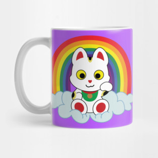 Rainbow Maneki Neko Mug