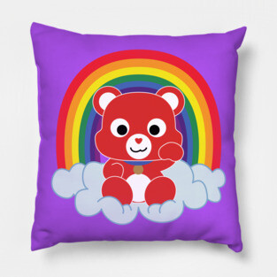 Rainbow Maneki Kuma Pillow