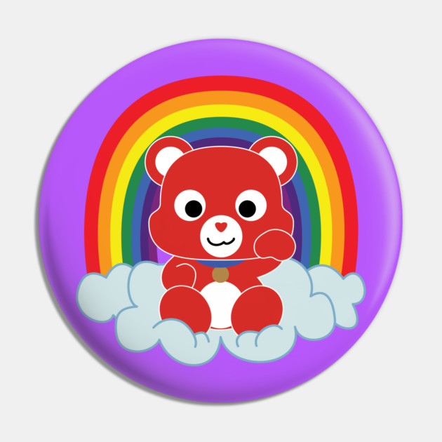 Rainbow Maneki Kuma Pin by StineBrunson