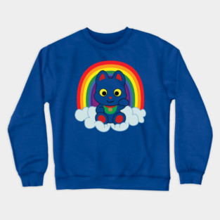 Rainbow Mankei Neko Dark Outline Crewneck Sweatshirt