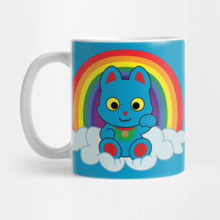 Rainbow Mankei Neko Dark Outline Mug