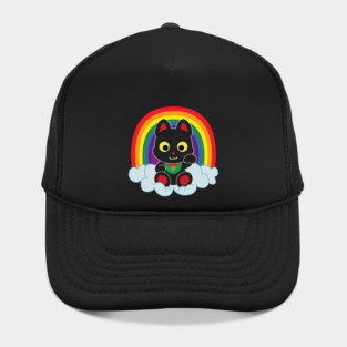 Rainbow Maneki Neko Light Outline Hat