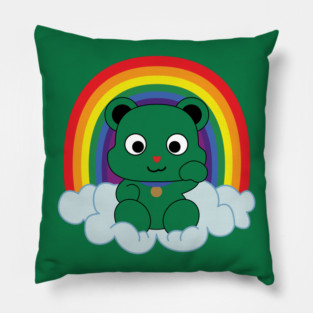 Rainbow Mankei Kuma Dark Outline Pillow