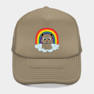 Rainbow Mankei Kuma Dark Outline Hat